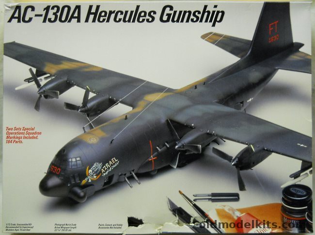 Testors 1/72 Lockheed AC-130A Hercules Gunship - 16th Special Operations or 1st SOWg, 691 plastic model kit